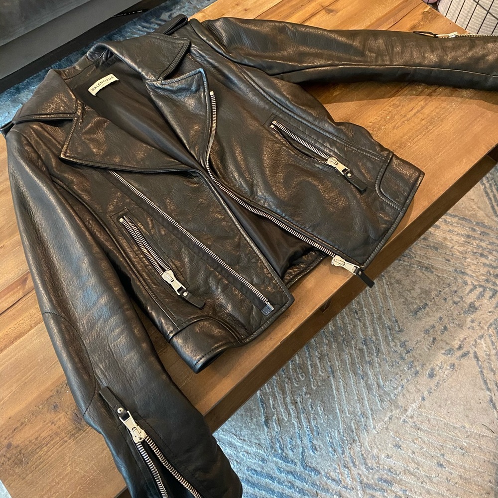 Balenciaga Leather Biker Jacket EU 42 LIKE NEW!!